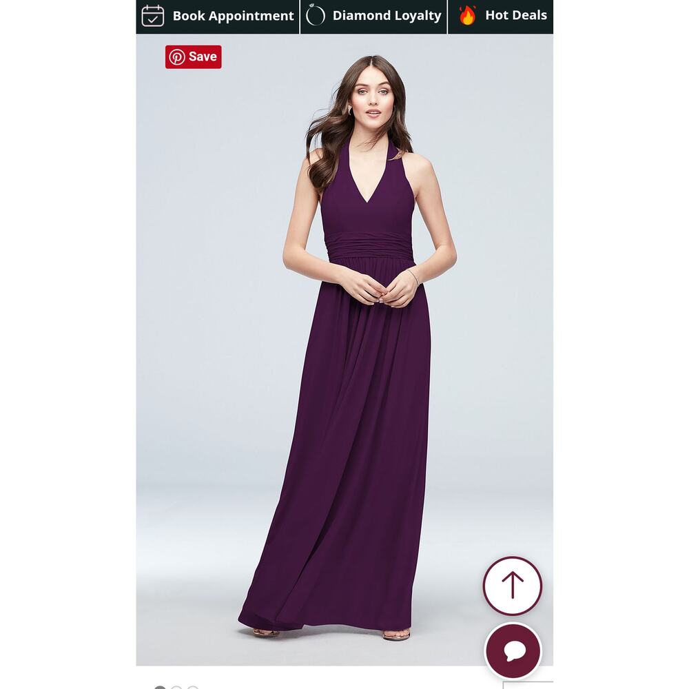 NWT David's Bridal Plum Georgette Bridesmaid Dress sz 4